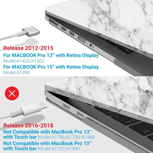 Vista 36 de IBENZER - Compatible con Funda para MacBook Pro de 13 Pulgadas 2015 2014 2013 Finales 2012 A1502 A1425, Carcasa Rígida con Cubierta para Teclado