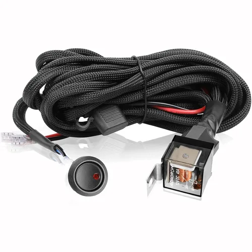 Vista 9 de 1 arnés de cableado de plomo para barra de luz LED, kits de arnés de cableado de 12 V 40 A Realy 15A fusible para luces antiniebla, luces de trabajo