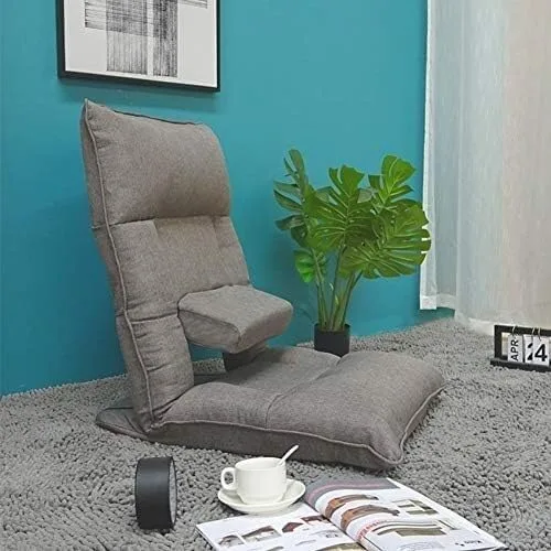Vista 2 de ELEFOCUS Silla de meditación plegable, respaldo ajustable de 14 engranajes, silla acolchada para juegos con soporte lumbar ajustable