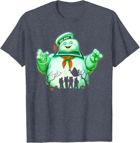 Vista 20 de Ghostbusters Marshmallow Man Group Shot Silhouette Camiseta Negro