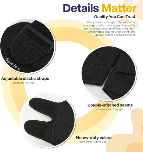 Vista 4 de Codera de perro para codo y hombro de mascotas para artritis de codo, displasia, callos de codo, codo para pierna delantera, protector de codo