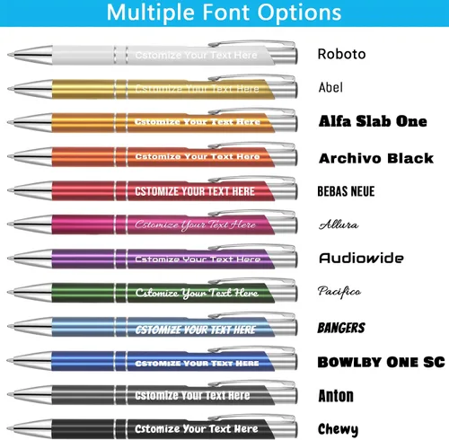 Vista 4 de Kingluu Hasta 500 bolígrafos personalizados, bolígrafos personalizados de tinta negra con tu nombre, logotipo, mensaje, texto, para oficina, Rojo