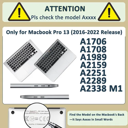 Vista 43 de Carcasa para laptop MacBook Air de 11 pulgadas 2015 2014 2013 2012 2011 2010 versión modelo A1465 A1370, Air 11.6 pulgadas a presión funda rígida