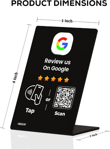Vista 4 de Soporte de revisión de Google (2 piezas) - Boost Google Reviews con soporte reutilizable para tarjetas de Google Review Tap y soporte de código QR