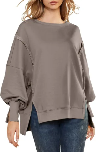 Vista 2 de AUTOMET Womens Oversized Crewneck Sweatshirts Casual Long Sleeve Shirts Loose Fit Hoodies 2024 Winter Outfits Fashion Clothes