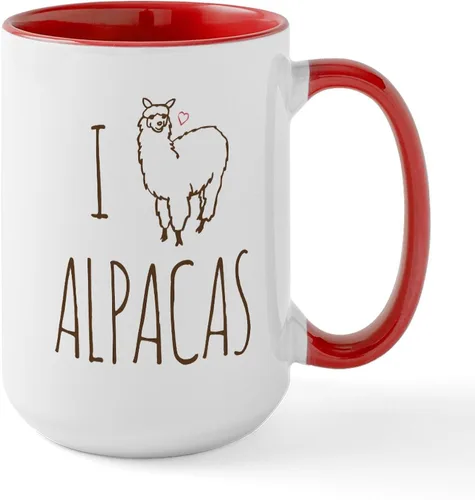 Vista 16 de CafePress Alpaca For Christmas Large Mug 15 oz (444 ml) Ceramic Coffee Mug