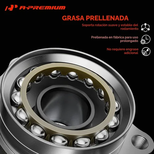 Vista 5 de A-Premium Conjunto de nudillo de dirección y cubo de cojinete de rueda delantero izquierdo compatible con Toyota Corolla 2009-2018, Matrix
