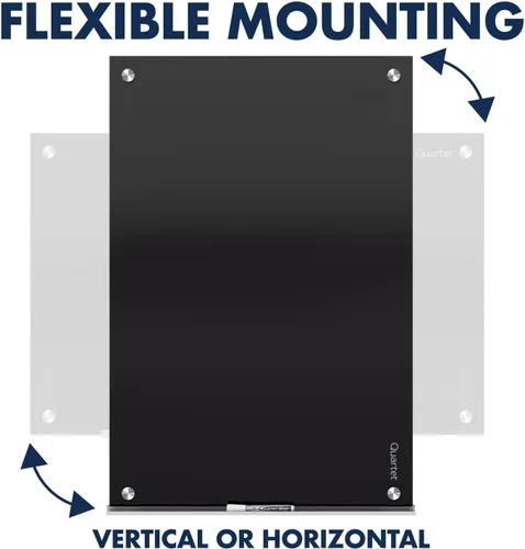 Vista 6 de Quartet Pizarra magnética de borrado en seco, pizarra blanca de vidrio de 24" x 18" para pared, Infinity, negro (G2418B)