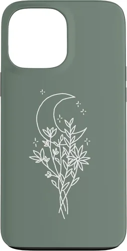 Vista 24 de Funda botánica de flores silvestres para iPhone 16 verde salvia