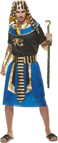Vista 3 de EraSpooky Disfraz egipcio para hombre faraón antiguo egipcio vestido elegante de Egipto