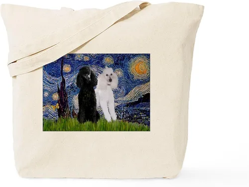 Vista 13 de CafePress The Starry Night by Vincent Van Gogh - Bolsa de lona reutilizable de lona beige, Caqui, S