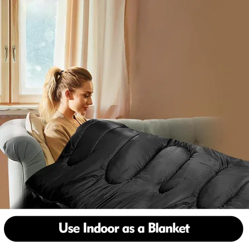 Vista 6 de Saco de dormir doble para adultos, hombres y mujeres, tamaño XL, Queen, saco de dormir para dos personas para todas las estaciones, camping