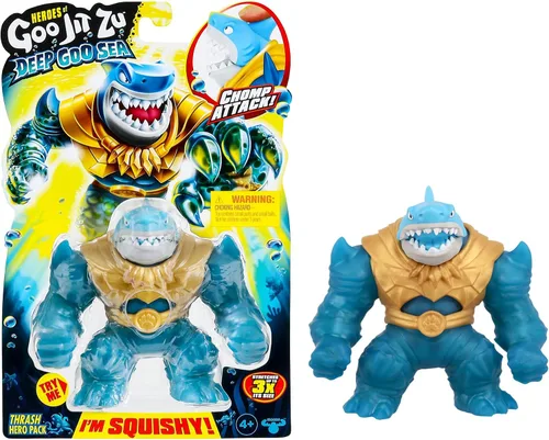 Vista 10 de Heroes of Goo Jit Zu Paquete de héroes de Deep Goo Sea Blazagon. Juguete súper elástico lleno de goo. con función de ataque de agua a chorro.