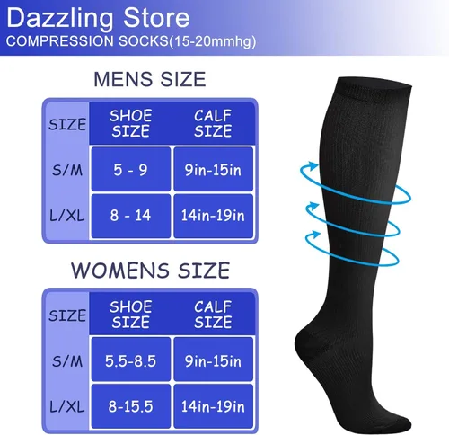 Vista 5 de WITHYOU Los calcetines de compresión de 15-20 mmHg son los mejores atléticos para hombres y mujeres, correr, vuelo, viajes, enfermeras embarazadas