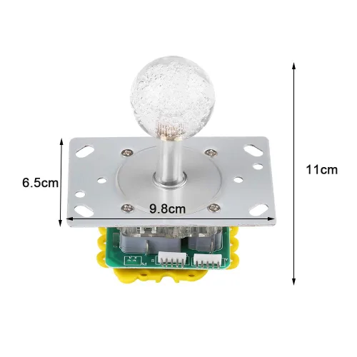 Vista 3 de Zerodis Arcade Joystick Kit Arcade Games DIY Kit Parts LED Colorful Illuminated Joystick with 2P Line Switchable Arcade Joystick from 4 to 8 Way