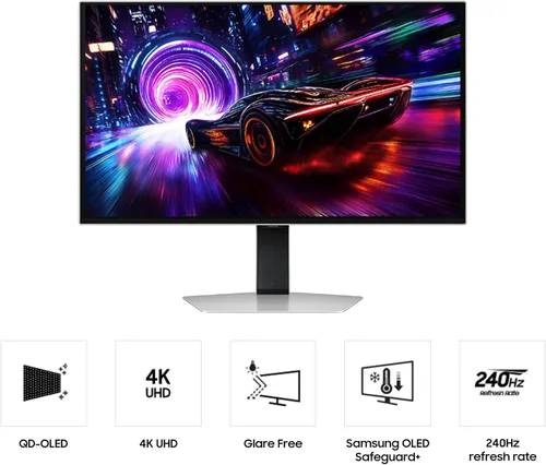 Vista 2 de SAMSUNG Odyssey QD-OLED G8 (G81SF) de 27 pulgadas, 4K, 240Hz, monitor para juegos, tiempo de respuesta de 0.03 ms, DisplayHDR True Black 400, AMD
