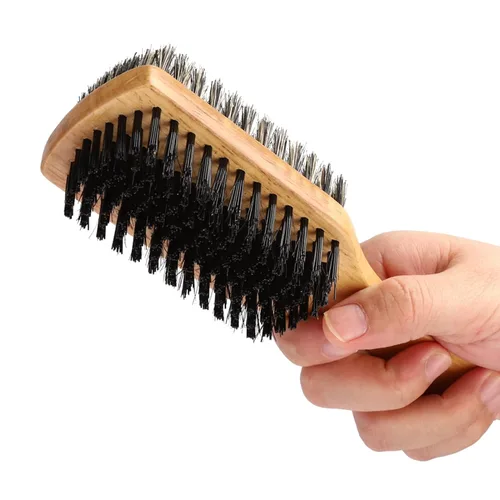 Vista 6 de Cepillo de barba de madera para bigote,Cepillo de barba de doble cara,Cepillo profesional para barba Brochas de afeitadoAccesorios de afeitado
