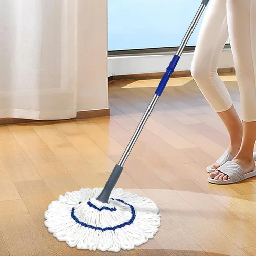 Vista 7 de Silkyhose Escoba Auto-Escurrimiento Giratoria de Algodón con Mango Largo para Seco y Húmedo con Rotación para Limpieza de Pisos de Cocina, Baño