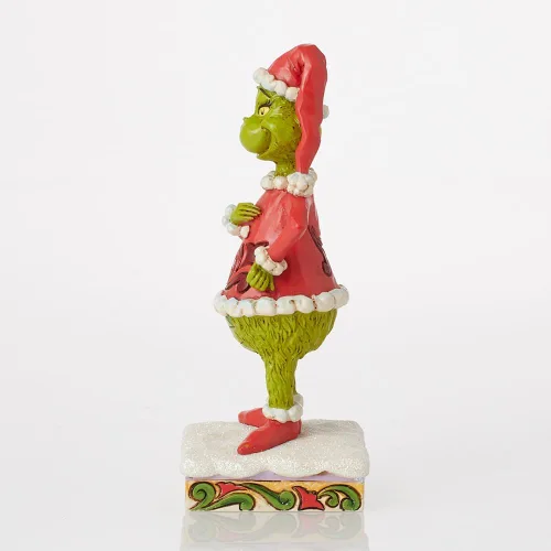 Vista 5 de Enesco Dr. Seuss Grinch por Jim Shore Figura de Navidad de Grinch Feliz Santa, Resina Pintada a Mano Figuras Decorativas Coleccionables Artesanales