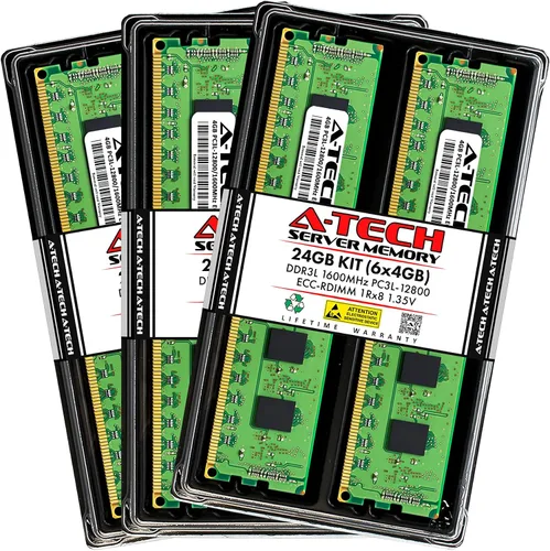 Vista 86 de A-Tech 4GB DDR3 1333MHz PC3-10600R ECC RDIMM 1Rx4 Rango único 1.5V Registrado DIMM 240-Pin Módulo de actualización de memoria RAM de servidor