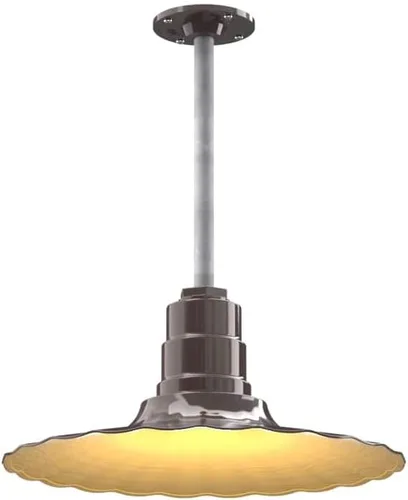Vista 44 de Steel Lighting Co. Colgante Eagle Rock Lámpara montada en el techo Onda radial de 16 pulgadas vástago de 12 pulgadas Acero resistente
