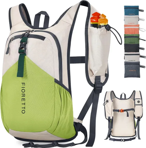 Vista 20 de FIORETTO Mochila de 15L para senderismo para mujeres y hombres, mochila mini plegable, mochila ligera pequeña para acampar, viajar, actividades al