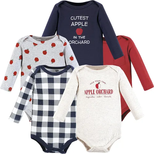Vista 92 de Hudson Baby baby-boys Cotton Long-sleeve Bodysuits 5-pack