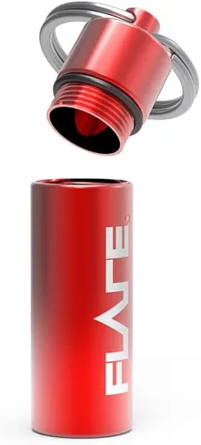 Vista 3 de FLARE AUDIO Capsule Red - Llavero de aluminio ligero resistente, resistente al agua