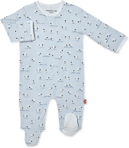 Vista 31 de Magnético Me Pijamas con piecitos de modal suave para bebé con cierre magnético rápido Pijama para niños y niñas, recién nacido a 24 meses