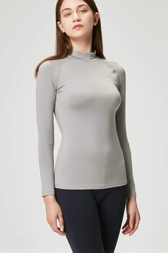 Vista 2 de DEVOPS - Paquete de 2 camisas de manga larga térmicas de cuello tortuga para mujer de comprensión, para usar debajo de la ropa