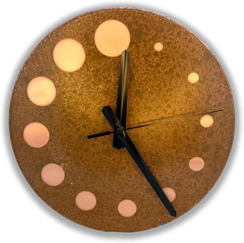 Vista 15 de Reloj de pared de cobre puro hecho a mano para decoración del hogar, reloj decorativo para sala de estar, dormitorio y cocina, arte mural decorativo
