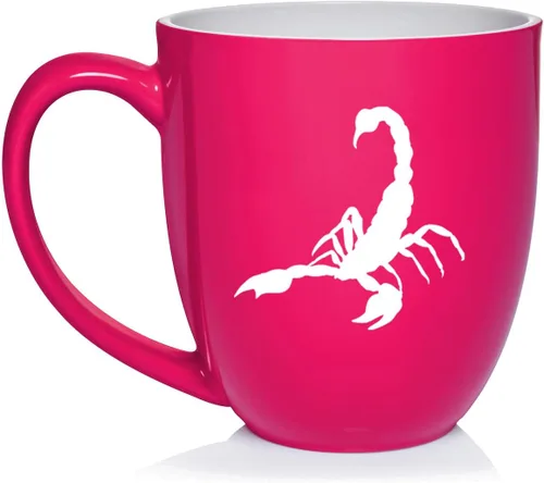 Vista 22 de Daylor Taza de café de cerámica Scorpion, regalo para ella, él, amigo, compañero de trabajo, esposa, esposo (11 onzas, azul)