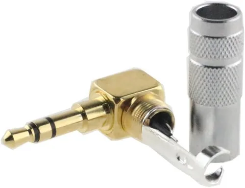 Vista 2 de [2 piezas] Conector de soldadura chapado en oro del enchufe macho de ángulo recto de 0.138 in [Wv-lstp-2]