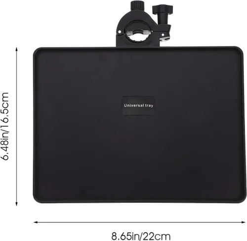 Vista 2 de HEALLILY Bandeja de soporte para micrófono, soporte ajustable con abrazadera, soporte universal para micrófono, para transmisión en vivo, concierto