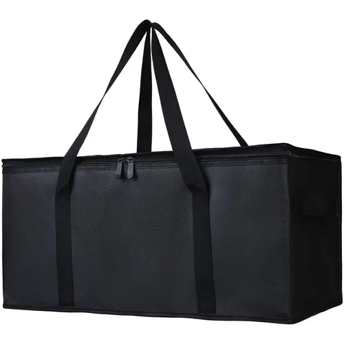 Vista 36 de Bodaon Bolsa de entrega de pizza aislada, 20" x 20" x 8" bolsas calentadoras de pizza para mantener caliente, bolsa aislada para entrega de Negro