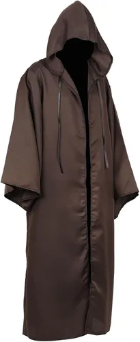 Vista 3 de Hqroidd Jedi - Bata de caballero con capucha para hombre, capa para adultos, para carnaval, Navidad, Halloween, cosplay