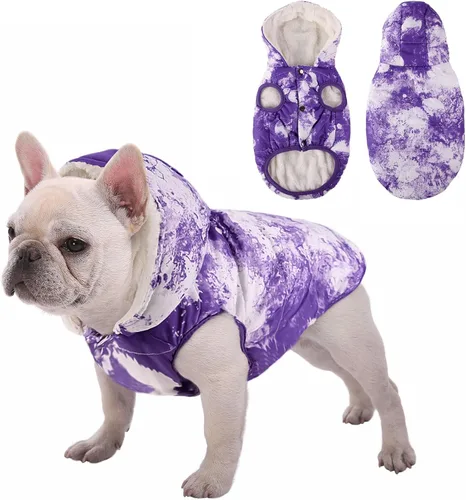 Vista 10 de Sudadera con capucha de vellón, abrigo impermeable resistente al viento, chaqueta cálida de invierno, ropa para mascotas para clima frío, chaleco
