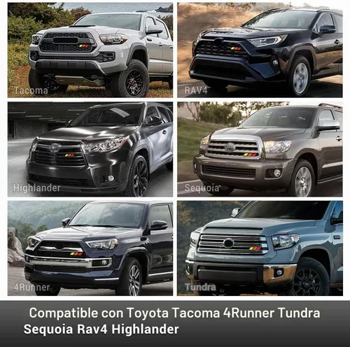 Vista 4 de Emblema de rejilla frontal tricolor para Tacoma 4 Runner Tundra Sequoia Rav4 Highlander (amarillo/naranja/rojo)