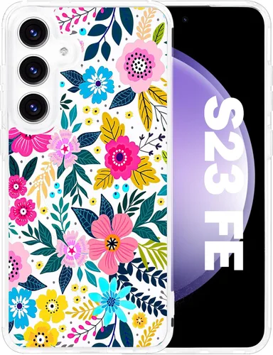 Vista 65 de Funda magnética para Samsung Galaxy S22 Ultra Flower, compatible con MagSafe, patrón floral transparente a prueba de golpes, parte trasera