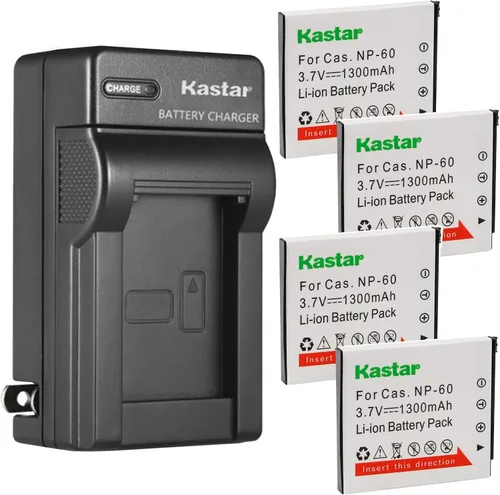 Vista 7 de Kastar - Cargador de batería de pared para Casio NP-60 CNP-60, cargador BC-60L, Casio Exilim EX-FS10 EX-S10 EX-S12 EX-Z9 EX-Z19 EX-Z20 EX-Z21 EX-Z25