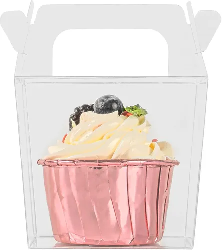 Vista 18 de Restaurantware - Cajas de recuerdo de boda de 2.8 x 2.4 pulgadas, 100 cajas de dulces transparentes con parte superior de trébol. Para bodas, baby