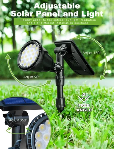 Vista 2 de DBF Luces solares para exteriores, luz cálida ajustable para exteriores, panel solar de 2.5 W y brillante, 2 en 1, impermeables, para paisaje