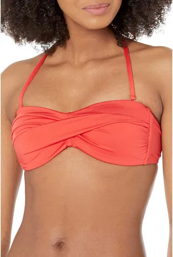 Vista 5 de Trina Turk Top de bikini con cuello halter estilo Mónaco Twist Bandeau para mujer Negro
