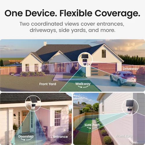 Vista 5 de aosu Cámara de seguridad para exteriores T2 Pro 3K Dual Cam, alimentada por