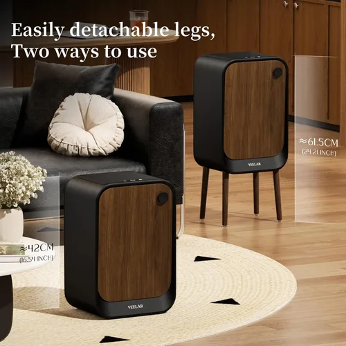 Vista 6 de Bote de basura con sensor de movimiento, contenedor de basura automático sin contacto de 5.5 galones para baño, dormitorio, cocina, oficina (negro)