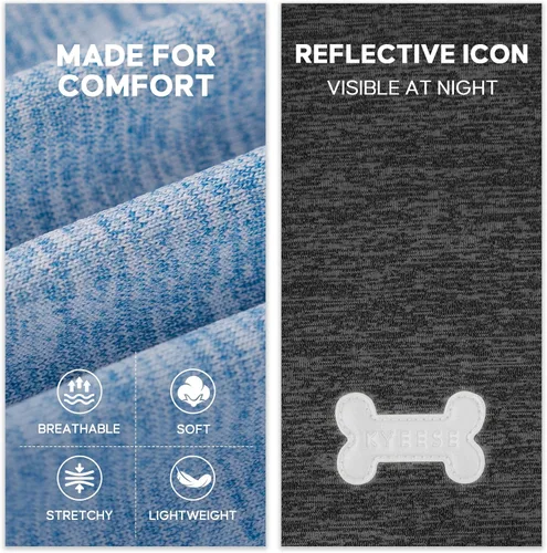 Vista 3 de KYEESE Paquete de 2 camisas para perro con mangas, camisetas ligeras de protección solar de secado rápido para perros pequeños con piel sensible