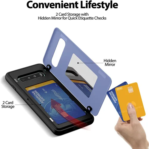 Vista 3 de GOOSPERY Funda protectora magnética compatible con Galaxy S10, con tarjetero, tipo billetera, cierre magnético automático fácil, cubierta trasera