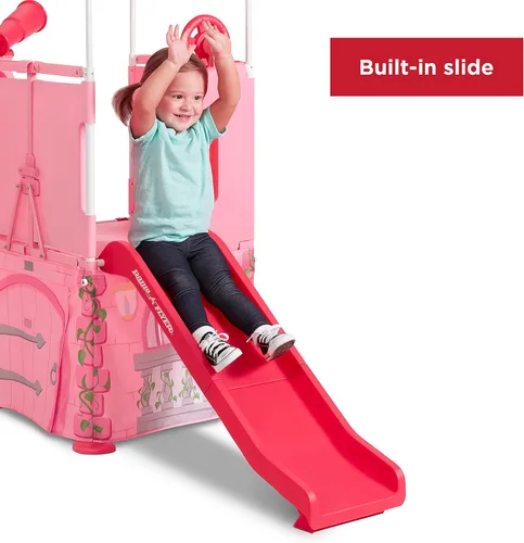 Vista 7 de Radio Flyer - Castillo de princesa desplegable para jugar, escalador para niños pequeños, edades 2-5