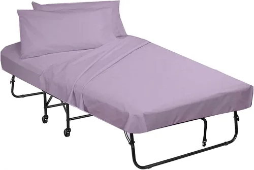 Vista 12 de Cottingon Juego de 4 sábanas para cama de campaña de 25"x75", 100% algodón egipcio, perfectas para camas plegables, individual estrecho, camping