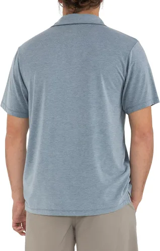 Vista 2 de Free Fly Polo Flex para hombre Azul jaspeado anochecer